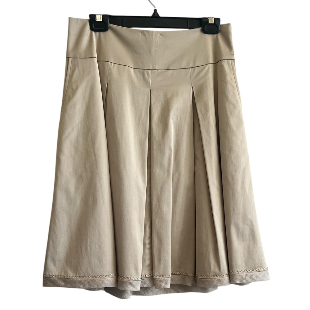 White House Black Market Beige A-Line Skirt Size 10